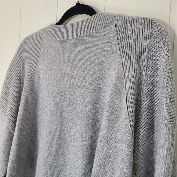 Talbots Snowflake Mock Neck Sweater 3X Gray White Cotton Blend Winter - Picture 7 of 8